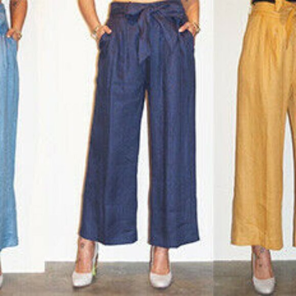 Estee by Jaijin 8 Linen Wide Leg Culottes Pants - Picture 1 of 6
